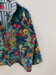 Chaqueta Bomber Reversible de Terciopelo con Estampado de Mono Azul Marino, Transpirable y Ecológica, para Mujer - Product Image 3