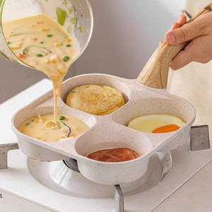 Poêle de cuisson 3-en-1 antiadhésive pour œufs, crêpes et grillades, avec poignée résistante à la chaleur et 3 sections, pour petit-déjeuner, mini-poêles - Product Image 3