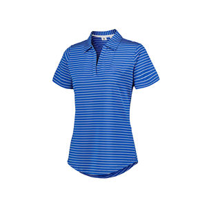 Polo cómodo a rayas cortas para mujer, diseño personalizado, ropa informal de seda transpirable duradera, logotipo con bolsillo impreso Bangladesh - Product Image 2