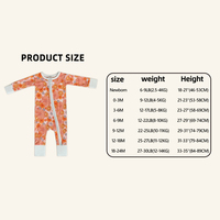 Pakaian Bayi Baru Lahir Berkerah Bulat Lengan Panjang Custom Print Bersertifikat CPC, Romper Bayi Berbahan Bambu Lembut dan Bernapas dengan Ritsleting