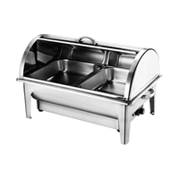 Airuisi Edelstahl 9L Rechteck Roll Top Gold Chafing Dish Hotel Restaurant Buffet Set Wärme-und Halte ausrüstung