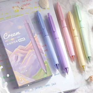 Set di Penne Gel Candy Macarton per Studenti, Multicolore, in Plastica e Gomma, Cancelleria Personalizzabile per Bambini, Punta a Sfera 0,5mm, 5 Pezzi/Scatola - Product Image 2