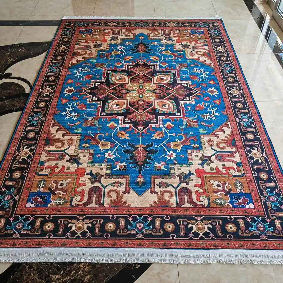 Venta al por mayor 3D impreso persa personalizado sala de estar dormitorio alfombras grandes Person alfombras orientales turcas con flecos