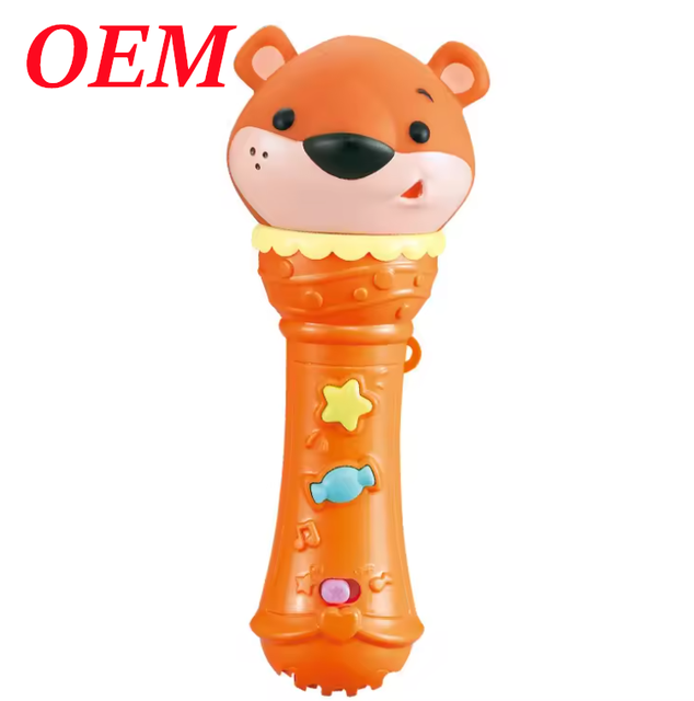 Custom Kids Handheld Wireless Microphone Toys Musical Instrument Karaoke Singing Cartoon Microphone Toys