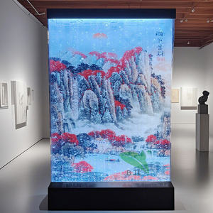 Maison, Bar, Restaurant, Diviseur de salle de mariage Décoration Led Panneau mural acrylique à bulles d'eau changeant de couleur avec motif imprimé - Product Image 2