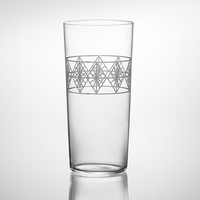 Gelas Highball Kristal Ukir Tangan Gaya Jepang Collins Tumbler untuk Gin Tonic Kopi Koktail Restoran Bar Grosir