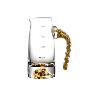 Taza de cristal de hoja de oro en forma de gota, vaso de vodka transparente, licor, vaso de vino, vaso de chupito de copa de alta gama - Product Image 5