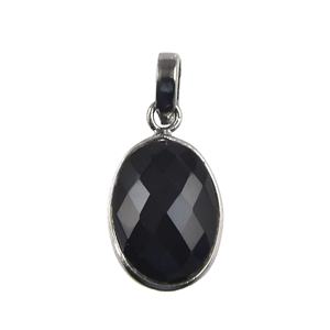 Pendentif unisexe en argent sterling 925 plaqué argent avec onyx noir naturel ovale 13x18mm serti clos, cadeau idéal - Product Image 4