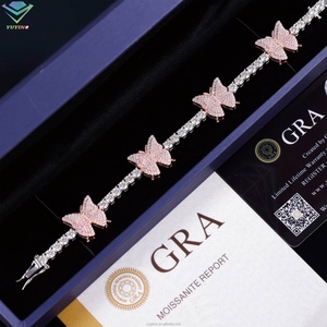 Exquisite Butterfly Tennis Chain 925 Silver Plated <b>Jewelry</b> Vvs Moissanite Diamond Necklace for Women Hip Hop Style - Product Image 5