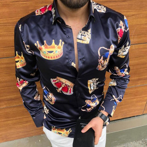 Áo Sơ Mi Nam Dài Tay, In Họa Tiết, Đi Tiệc, Đi Chơi, Xuân Thu, Thường Ngày, Kiểu Dáng Sang Trọng - Product Image 3