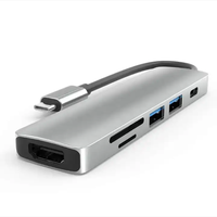 5in1USB-C tipe-c Splitter Multiport Adapter Dongle untuk X Pro Power USB3.1 PD pengisian ke USB 3.0 Hub