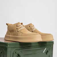 Baskets montantes décontractées pour hommes, collection Automne-Hiver 2026, faites à la main, à lacets, couleur unie, design EVERGREEN