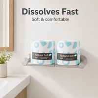 Papier toilette doux jetable en rouleau standard, 2 plis, blanc, en pâte vierge