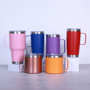 Logotipo personalizado 12oz/14oz de acero inoxidable aislado Apto para lavavajillas Camping café termo taza con asa - Product Image 1