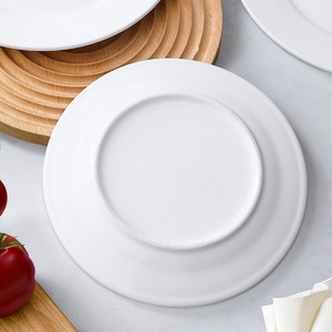 Настраиваемый классический дизайн, белые плоские керамические обеденные тарелки, экологичные особенности, безопасный для пищевых продуктов логотип в комплекте для свадеб - Product Image 4