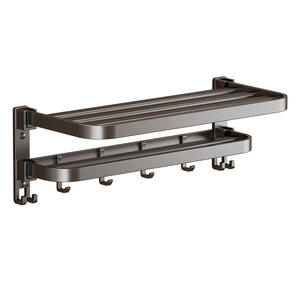 Modern Gun Grey Aluminum Toalheiro Banho Integrado Hanger WC Six-Piece Acessórios Do Banheiro Set - Product Image 2