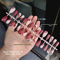 Faux ongles personnalisés œil de chat dorés à presser, forme amande, motif fleur dorée et perle, faits à la main, réutilisables pour salon de manucure, DIY, vente en gros
