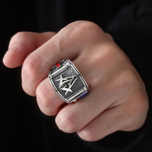 Joyería de plata 925 personalizada, anillos redondos de estilo Retro Punk Hiphop Vintage para hombre y mujer, anillo grueso de plata maciza cromado gótico - Product Image 1