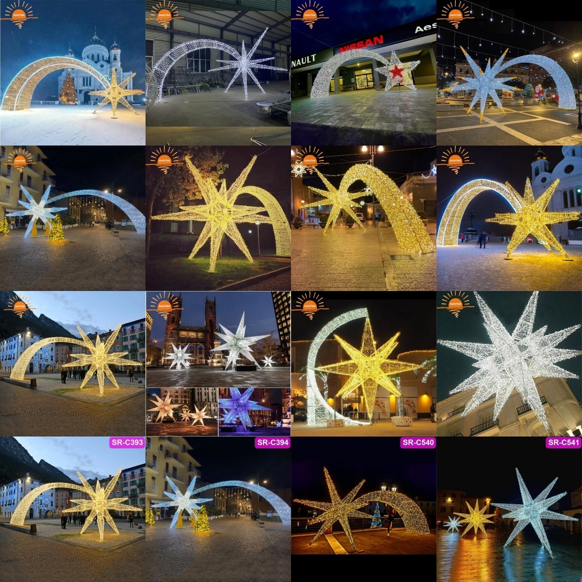 Outdoor LED Star Arch - Customizable 3D Christmas Lights