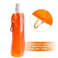 Gourde pliable personnalisée avec logo, 16 oz (480 ml), sans BPA, portable, pour randonnée, voyage, concert, sacs à eau pliables