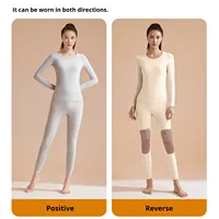 Nouvel ensemble de sous-vêtements thermiques en cachemire et soie noir et or, épais, haute élasticité, pour adolescents, collection automne 2026, avec logo OEM