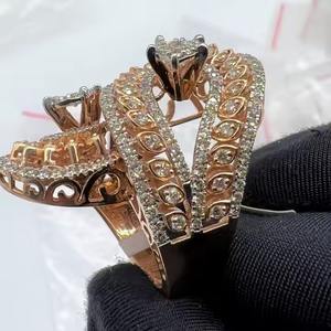 Luxueuse bague de fiançailles en diamant véritable 14K 18K or massif certifié tiers coupe brillante intemporel fait à la main bague de mariée cadeau - Product Image 1