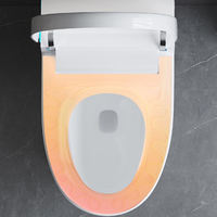 Cuvette de toilette allongée intelligente en céramique Offre Spéciale avec rinçage à jet siphon Bidet automatique et siège chauffant télécommandé-Montage au sol