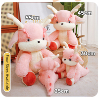 Adorable peluche MEIWEN en forme de dragon rose super douce, rembourrage en coton PP, fabrication ODM, vente en gros, jouets en peluche pour anniversaire