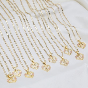 <span class=keywords><strong>Collana</strong></span> <span class=keywords><strong>con</strong></span> Ciondolo Personalizzato in Ottone alla Moda 2022, Placcata in Oro 18K, <span class=keywords><strong>con</strong></span> 26 Lettere Iniziali, Regalo Glamour Femminile - Product Image 4