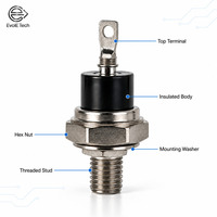 Tiristor SCR Tipo Stud EVOL-157, 1200V 100A, Rectificador Controlado por Silicio de Alta Estabilidad, Amplio Rango de Temperatura Operativa, Industrial