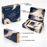 Boîte d'expédition personnalisée en carton ondulé brillant E Flute pour kit de calligraphie, emballage cadeau pour abonnement e-commerce