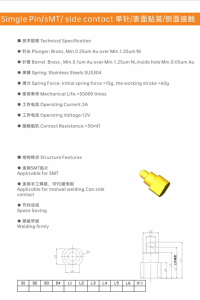 Tùy chỉnh địa chỉ liên lạc Nam/Nữ ổ cắm từ đồng mạ vàng đầu dò 2-pins mùa xuân pins pogopin kết nối - Product Image 4