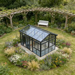Giardino d'Inverno in Vetro con Struttura in Lega di Alluminio Ecologico, Impermeabile e Resistente alla Putrefazione, Veranda per Tutte le Stagioni - Product Image 2