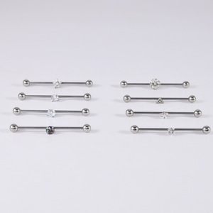 <span class=keywords><strong>Piercing</strong></span> d'<span class=keywords><strong>oreille</strong></span> en acier inoxydable, <span class=keywords><strong>piercing</strong></span> magnétique industriel, <span class=keywords><strong>piercing</strong></span> industriel à filetage externe, boucles d'oreilles étoile en zircon, bijoux pour hommes et femmes - Product Image 5
