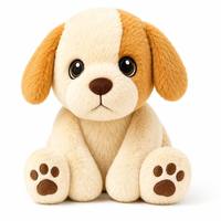 Peluche personnalisée en gros, chiot en peluche doux, jouet animal en peluche beige marron, oreilles tombantes, mignon, assis, fabrication OEM