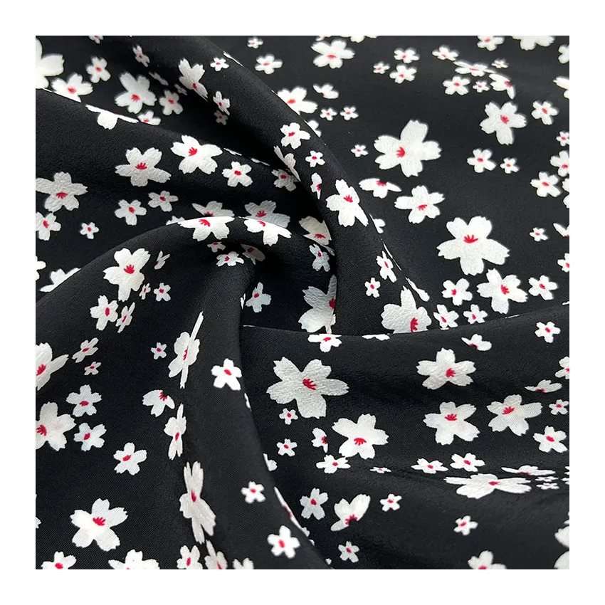 Shaoxing ייצור אמין באיכות שחור דובאי סגנון פוליאסטר מודפס koshibo בד