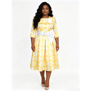 Vestido elegante de lunares para mujer, talla grande, formal, para la iglesia - Product Image 2