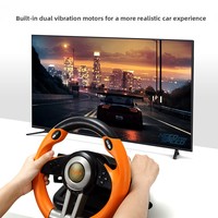 Volant de jeu PXN-V3PRO avec double moteur à vibration, connexion USB, compatible avec PC/One Consoles