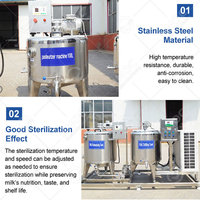 Machine à crème glacée industrielle en acier inoxydable, jus de lait, pasteuriseur, réservoir avec agitateur