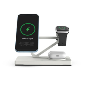 Cargador inalámbrico de luz nocturna integrado 4 en 1 para iPhone para Apple y para relojes Samsung Salida de 15W Soporte certificado ROHS con <span class=keywords><strong>H</strong></span> - Product Image 4