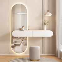 Coiffeuse moderne à trois LED avec miroir à interrupteur tactile intelligent pour la pose de maquillage dans la chambre