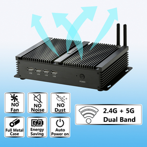 Kingdel Industrial คอมพิวเตอร์ขนาดเล็ก, 1007U/1037U Celeron, 4X RS232 COM, 2x Gigabit NICS, ไม่มีพัดลม, เคสโลหะเต็มรูปแบบ - Product Image 2