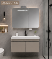 Meuble de salle de bain suspendu avec miroir LED, armoire de rangement intelligente, design moderne, pour hôtel, garantie 3 ans, fournisseur OEM ODM