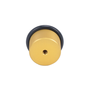 Fermaporta tondo per impieghi gravosi fermaporta zigrinato in alluminio dorato antiscivolo con anello in gomma - Product Image 5