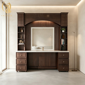 Station de miroir de salon durable, meubles de salon commerciaux modernes multifonctionnels en <span class=keywords><strong>bois</strong></span> pour <span class=keywords><strong>centre</strong></span> <span class=keywords><strong>commercial</strong></span> et hôtel, salon de coiffure et de beauté - Product Image 1