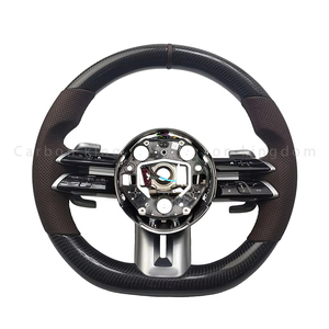 Volant en cuir perforé et fibre de carbone C217 W211 W212 W221 W222 C63 GLA45 C43 SLC pour <span class=keywords><strong>Mercedes</strong></span> Benz S63 AMG Upgrade - Product Image 2