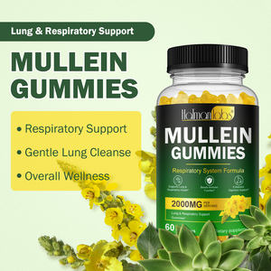 Hatmanlabs mullein lá chiết xuất Gummies hỗ trợ miễn dịch hô hấp phổi làm sạch Vegan mullein Gummies cho sức khỏe tổng thể - Product Image 2