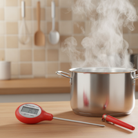 Thermomètre alimentaire numérique et contrôleur de température pour barbecue, personnalisable OEM/ODM, avec écran LCD USB, indice de protection IP64, précision 0,1°C