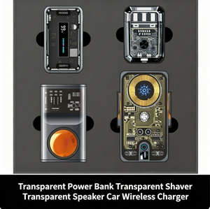 Kit <span class=keywords><strong>de</strong></span> Regalo Electrónico Transparente <span class=keywords><strong>de</strong></span> Lujo Minimalista <span class=keywords><strong>de</strong></span> Alta Tecnología Premium Wisteria, Cargador Inalámbrico para Auto con Logotipo Personalizado, para Viajes - Product Image 3