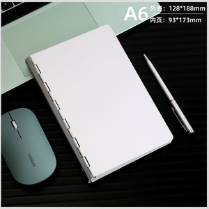 A4โน้ตบุ๊คอลูมิเนียมอัลลอยด์ทรงหลวม <span class=keywords><strong>B5</strong></span> A7 A6ถอดออกได้สมุดโน๊ตสำหรับประชุมสำนักงานธุรกิจโน๊ตบุ๊คแบบถอดออกได้โลโก้ตามต้องการ - Product Image 3